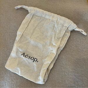 Aesop Natural Cotton Drawstring Reusable Bag, 10 x 5.5”